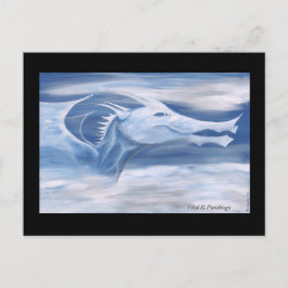 Carte Postale Dragon bleu et blanc