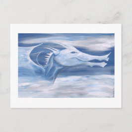 Carte Postale Dragon bleu et blanc