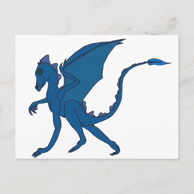 Carte postale Dragon Bleu par IDC (Devant)