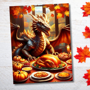 Carte Postale Dragon Célébrant Thanksgiving