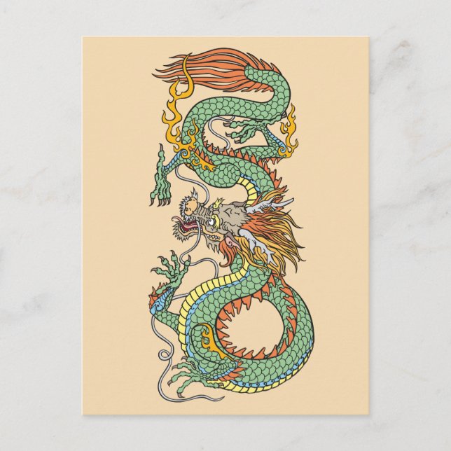 Carte Postale Dragon chinois traditionnel (Devant)