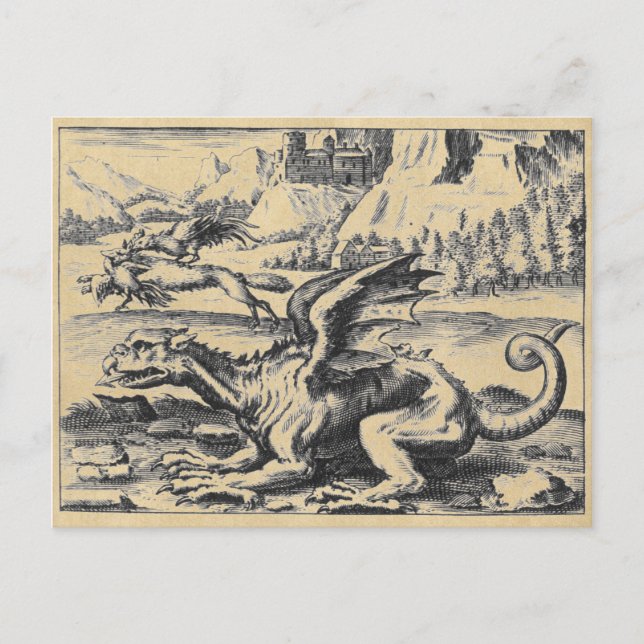 Carte Postale Dragon d'alchimie rustique (Devant)