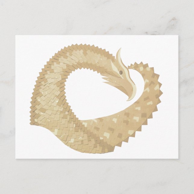 Carte Postale Dragon de coeur de grès sur blanc (Devant)