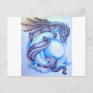 Carte Postale Dragon de lune bleue