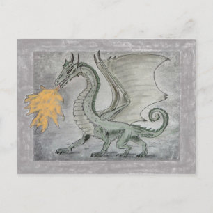 Carte Postale Dragon de respiration incendie