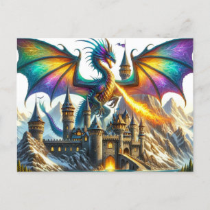 Carte postale Dragon de respiration par feu