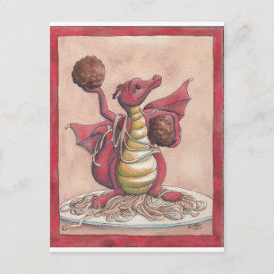 Carte Postale Dragon de spaghetti de vol
