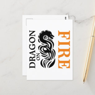 Carte Postale Dragon en feu