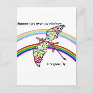 Carte Postale Dragon et arc-en-ciel