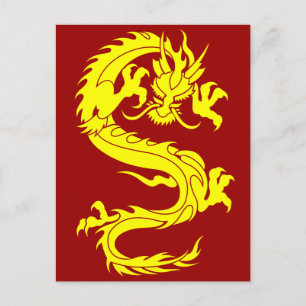 Carte Postale dragon golden