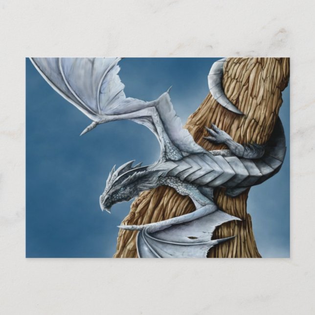Carte postale Dragon gris clair (Devant)