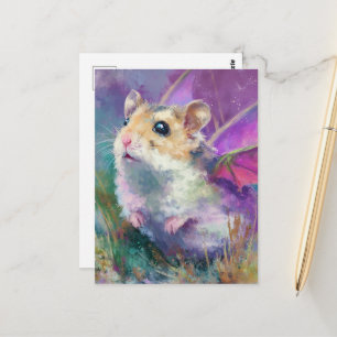 Carte Postale Dragon hamster adorable