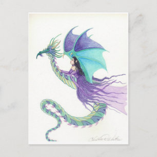 Carte Postale dragon rider fairy