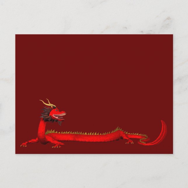 Carte Postale Dragon Rouge (Devant)
