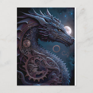 Carte Postale Dragon Steampunk