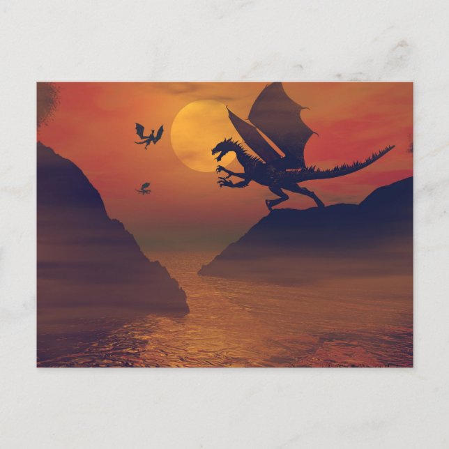 Carte postale Dragon Sunset (Devant)