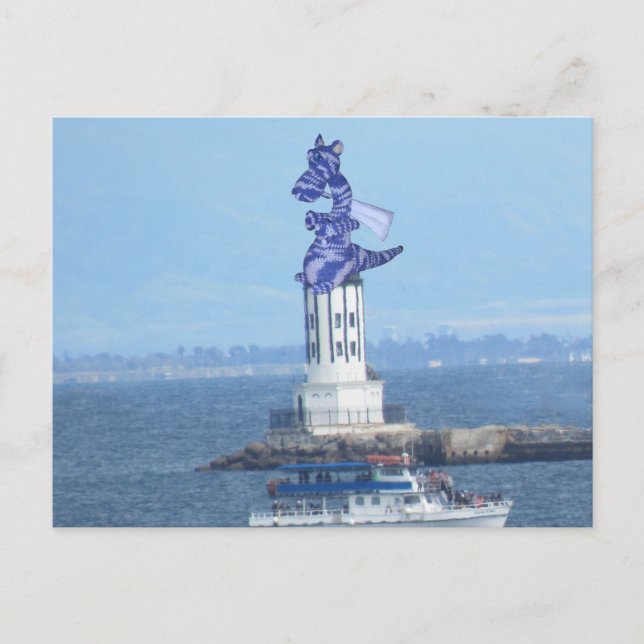 Carte postale - Dragon sur le phare LA Harbour (Devant)