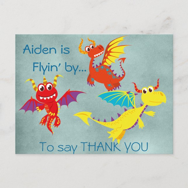 Carte Postale Dragon THANK YOU postcard (Devant)