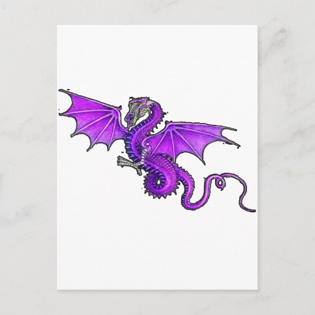 Carte Postale Dragon violet (Devant)