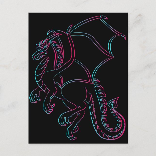 carte postale dragon volant (Devant)
