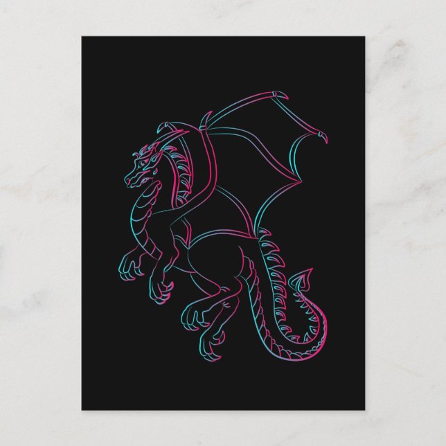 carte postale dragon volant (Devant)