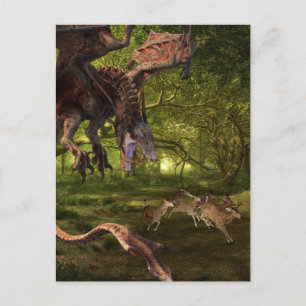Carte Postale Dragon Wyvern Rouge dans la Forêt