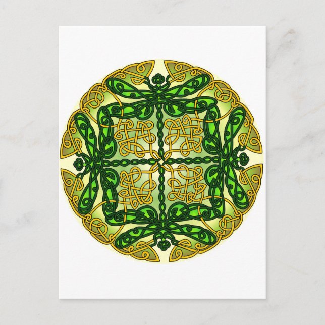Carte Postale Dragonflies célestes Vert (Devant)