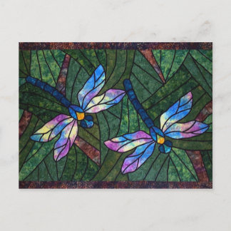 Carte Postale Dragonflies de verre