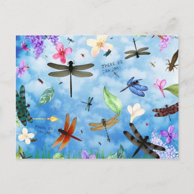 Carte Postale dragonfly art nola kelsey (Devant)