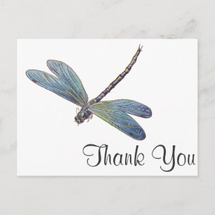 Carte Postale Dragonfly bleu vintage