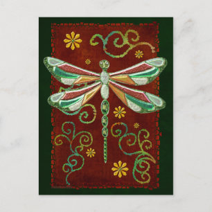 Carte Postale Dragonfly Elegant Jewel 2 Folk Art