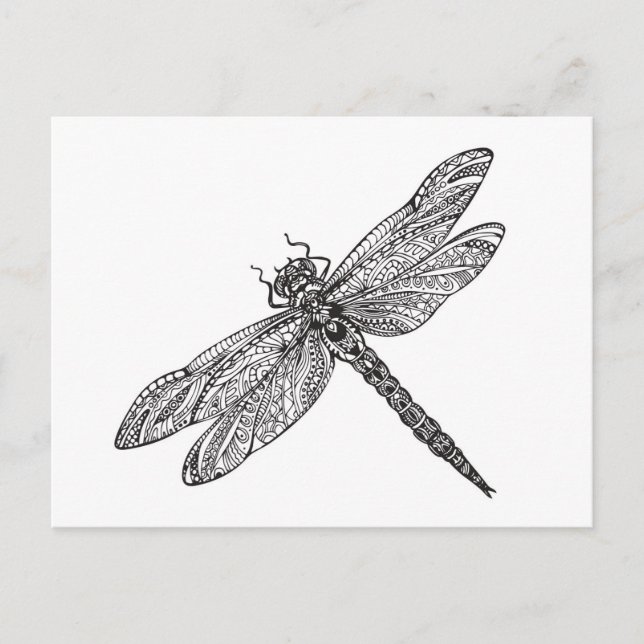 Carte Postale Dragonfly en style (Devant)