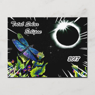 Carte Postale Dragonfly Observe the Total Solar Eclipse 2017