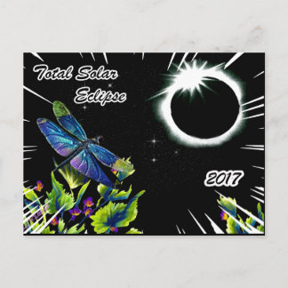 Carte Postale Dragonfly Observe the Total Solar Eclipse 2017