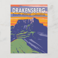 Drakensberg Afrique du Sud Lesotho Travel Art Retr