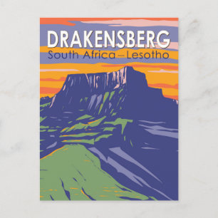 Carte Postale Drakensberg Afrique du Sud Lesotho Travel Art Retr