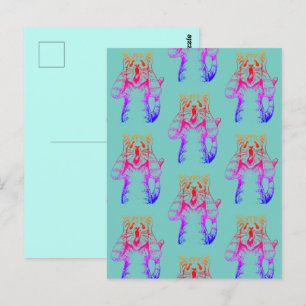 CARTE POSTALE DRAME DE CHAT D'HORREUR GOTH, QUELQU'UN A DÉPLACÉ 