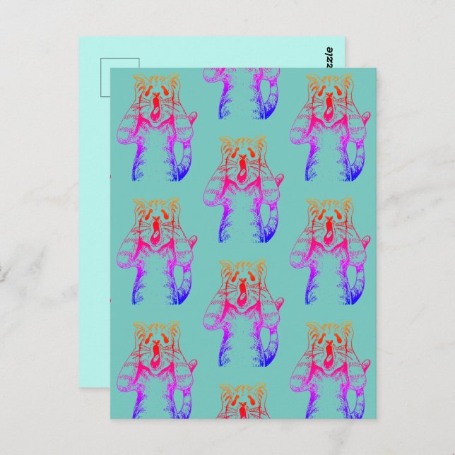 CARTE POSTALE DRAME DE CHAT D'HORREUR GOTH, QUELQU'UN A DÉPLACÉ  (Devant / Derrière)