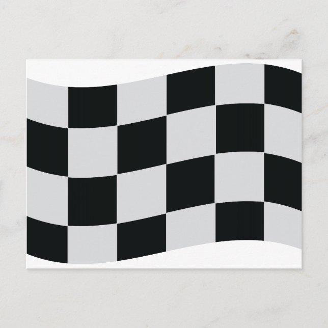 Carte Postale drapeau à damier de course (Devant)