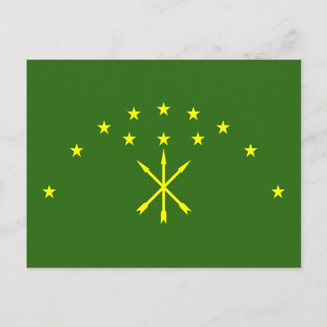 Carte Postale Drapeau Adygea patriotique (Devant)