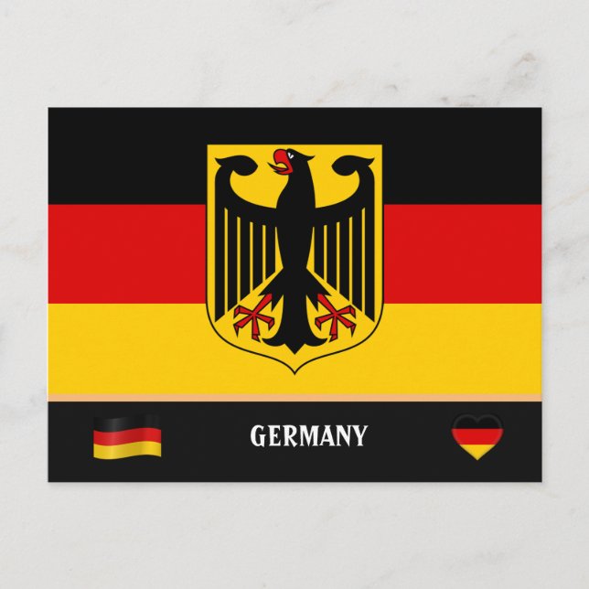 Carte Postale Drapeau allemand et voyage en Allemagne / Allemagn (Devant)