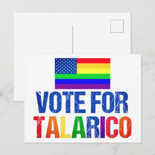 Carte Postale Drapeau américain arc-en-ciel Talarico Élection 20