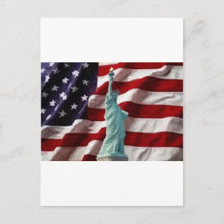 Carte Postale Drapeau américain avec Lady Liberty