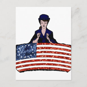 Carte Postale drapeau américain betsy ross