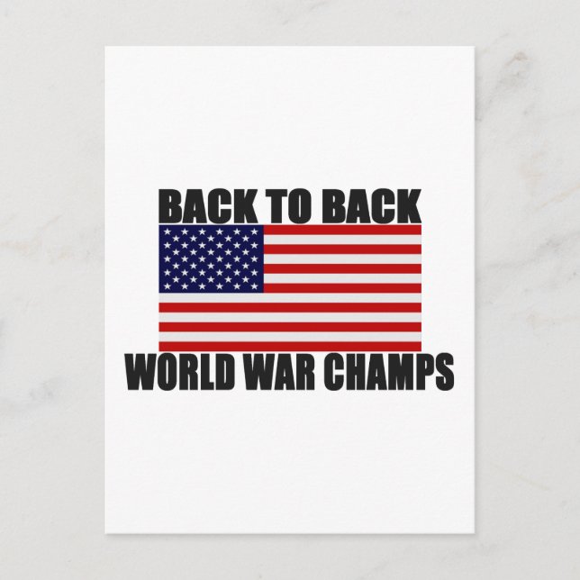 Carte Postale Drapeau Américain Champions du Monde Dos à Dos de  (Devant)
