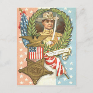 Carte Postale Drapeau américain de la guerre de Sécession Couron