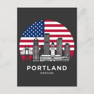 Carte Postale Drapeau américain de la ville de Portland Oregon
