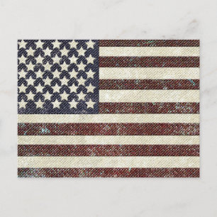Carte Postale Drapeau américain de style ancien