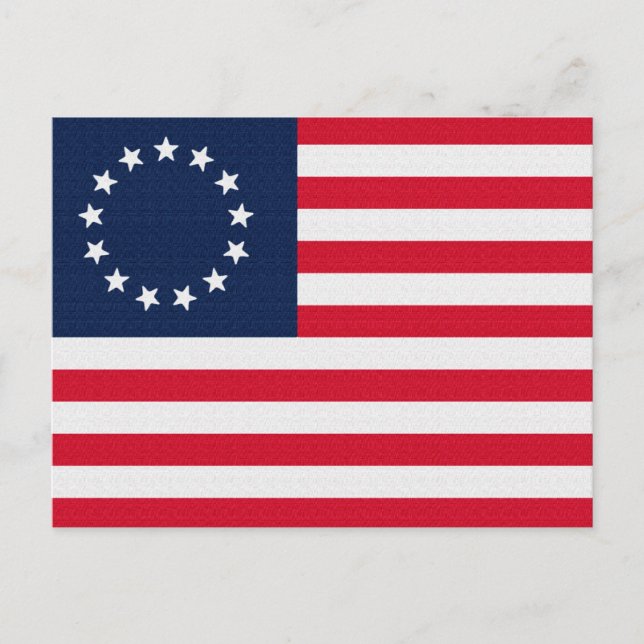 Carte Postale Drapeau américain d'étoiles de Betsy Ross 13 (Devant)