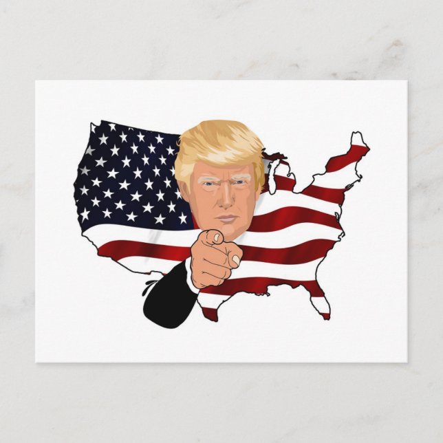 Carte Postale Drapeau américain du président Trump, l'oncle Sam  (Devant)